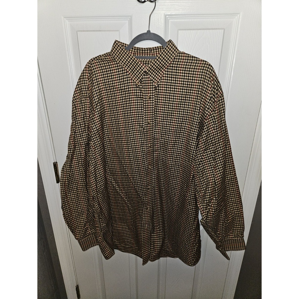 Jos A Bank Shirt Men's 2XL Extra Large Traveler's Collection Check Button Up